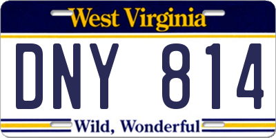 WV license plate DNY814