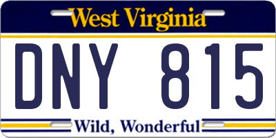 WV license plate DNY815