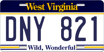 WV license plate DNY821