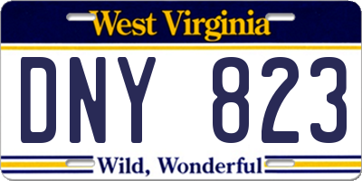 WV license plate DNY823