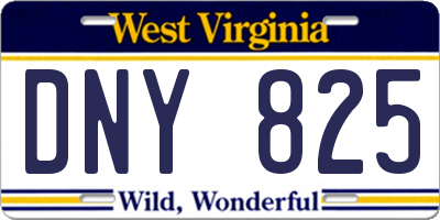 WV license plate DNY825