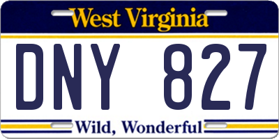 WV license plate DNY827