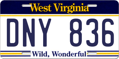 WV license plate DNY836