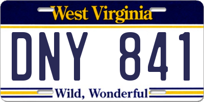 WV license plate DNY841