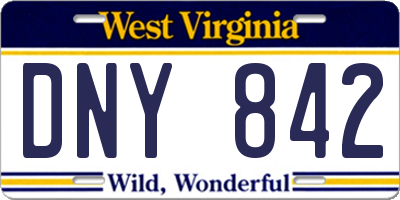 WV license plate DNY842