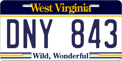 WV license plate DNY843