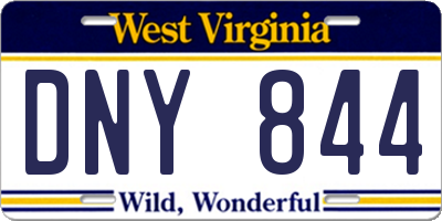 WV license plate DNY844