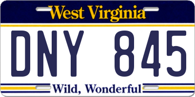 WV license plate DNY845