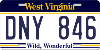 WV license plate DNY846