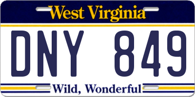 WV license plate DNY849