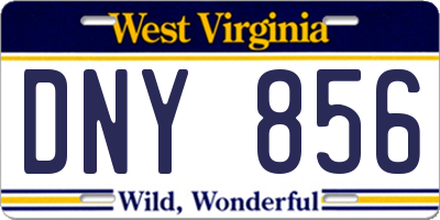 WV license plate DNY856