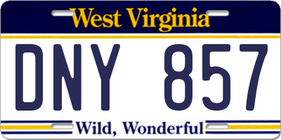 WV license plate DNY857