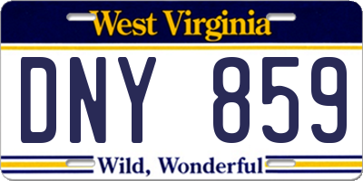 WV license plate DNY859