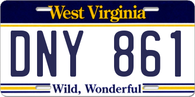 WV license plate DNY861