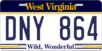 WV license plate DNY864