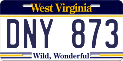 WV license plate DNY873