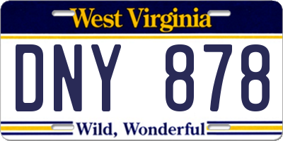 WV license plate DNY878
