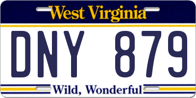 WV license plate DNY879