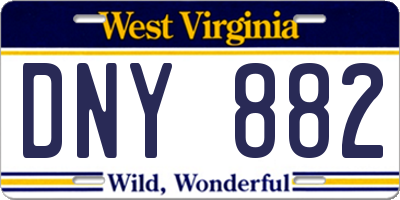 WV license plate DNY882