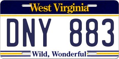 WV license plate DNY883