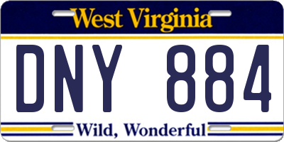 WV license plate DNY884