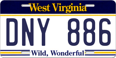 WV license plate DNY886