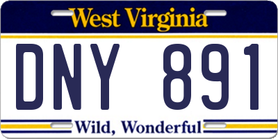WV license plate DNY891