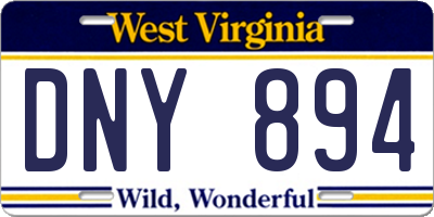 WV license plate DNY894