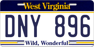 WV license plate DNY896