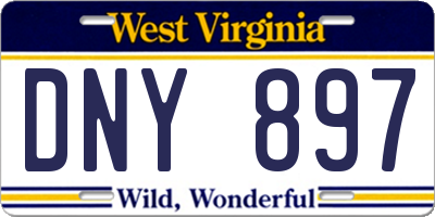 WV license plate DNY897