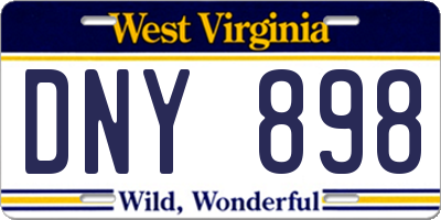 WV license plate DNY898