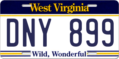 WV license plate DNY899