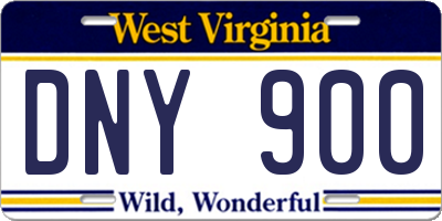 WV license plate DNY900