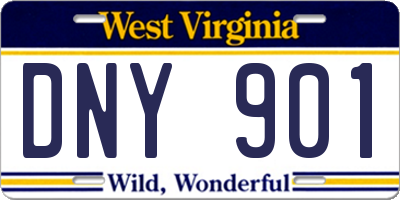 WV license plate DNY901