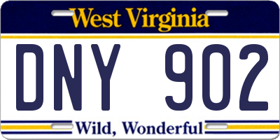 WV license plate DNY902