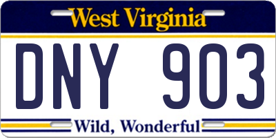 WV license plate DNY903