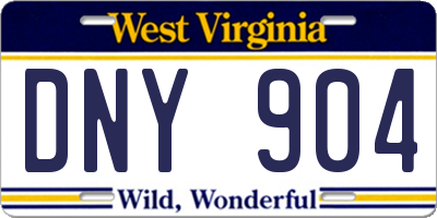 WV license plate DNY904