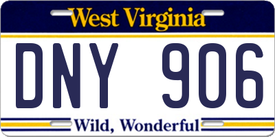 WV license plate DNY906