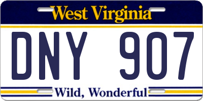WV license plate DNY907