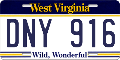 WV license plate DNY916