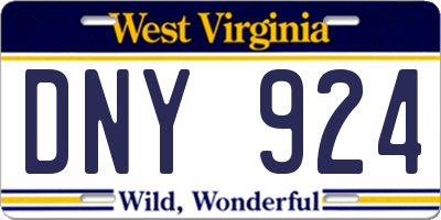 WV license plate DNY924