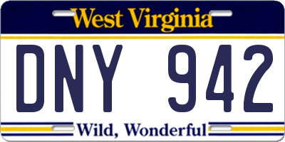 WV license plate DNY942