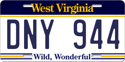WV license plate DNY944