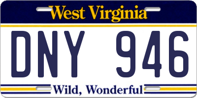 WV license plate DNY946