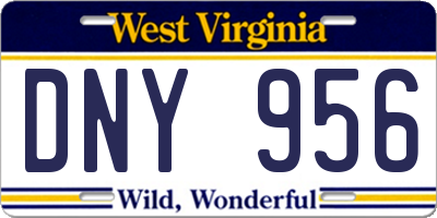 WV license plate DNY956
