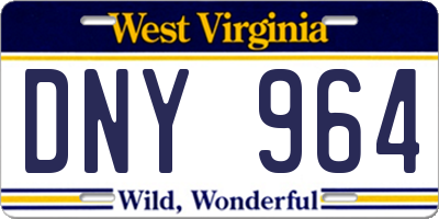 WV license plate DNY964