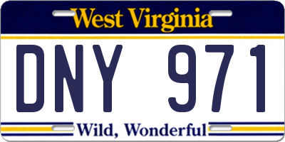 WV license plate DNY971