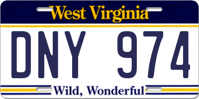WV license plate DNY974
