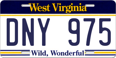 WV license plate DNY975