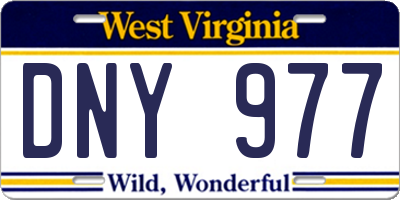 WV license plate DNY977
